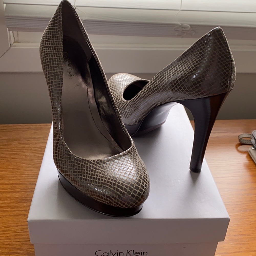 Calvin Klein Karsyn Metallic Python Pump - image 1